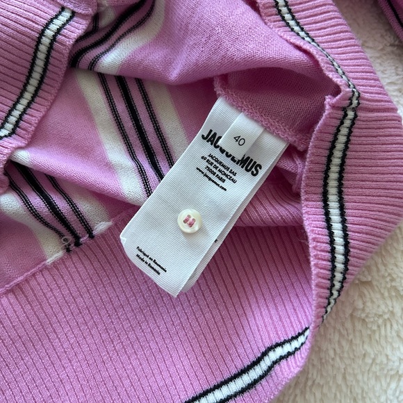 NWT Jacquemus Spiaggia Cropped Wool Cardigan Sweater 40 US8 in Pink Multi - Picture 15 of 17